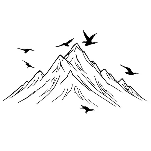 Mountain And Swallows