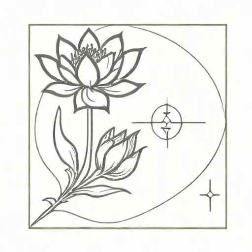 Lotus Flower And Pole Star