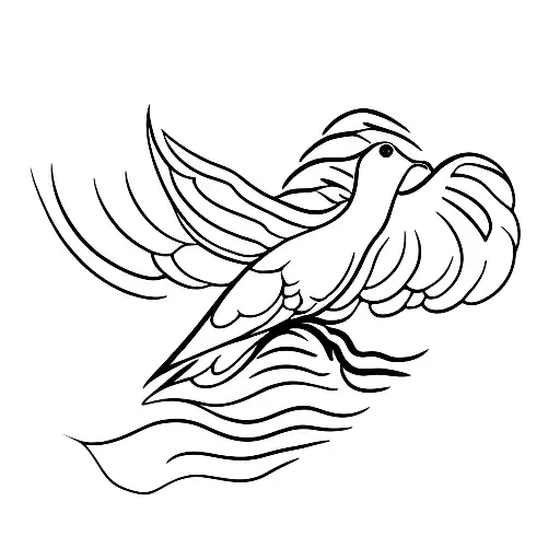 Dove Perched On A Delicate Branch