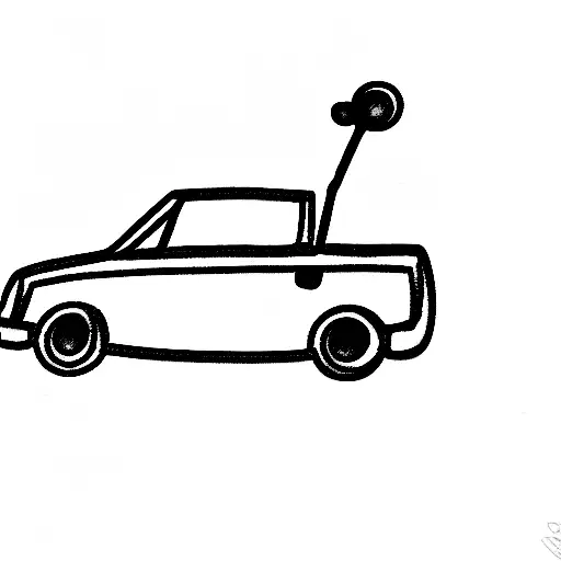 Car With Stickman Behind The Wheel