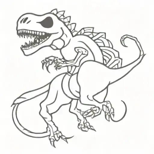 Skeleton Riding Dinoaur