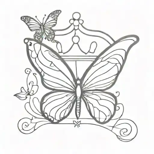 Crown With Butterfly On Top