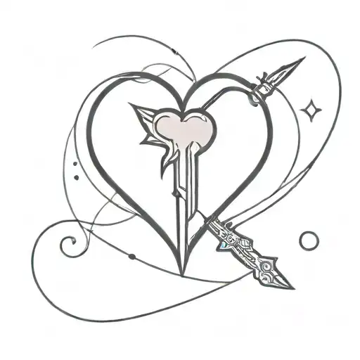 Heart Shaped Planet With A Dagger Stuck In It