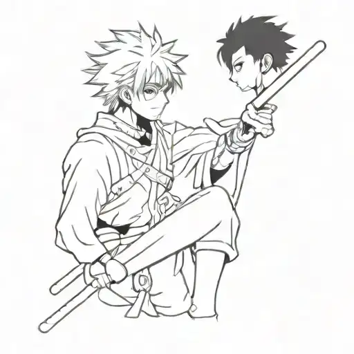 Jujutsu Kaisen And Demon Slayer Couple Tatto Design