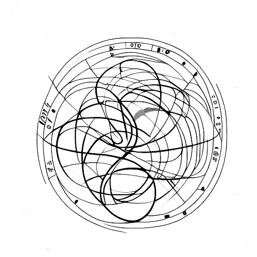 A Straight Line Adorned With Flowers With The World Circles Written In It