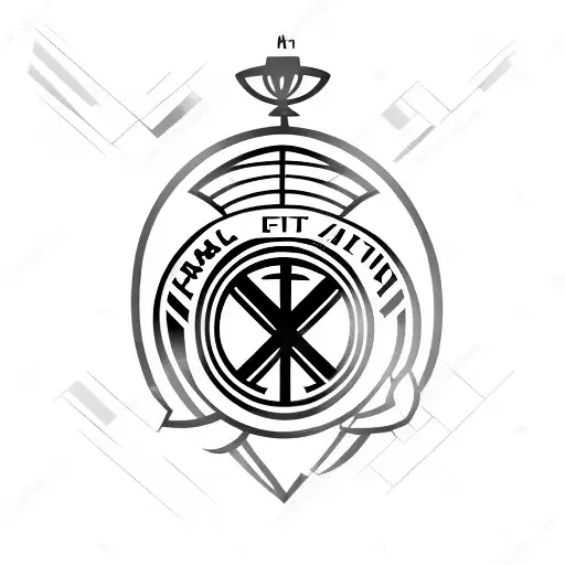 A Minimalist Tattoo Of A Football With The Ac Milan Logo