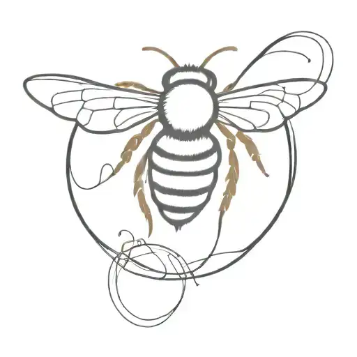 Bee Flying In A Loop Similar To Cancer Symbol