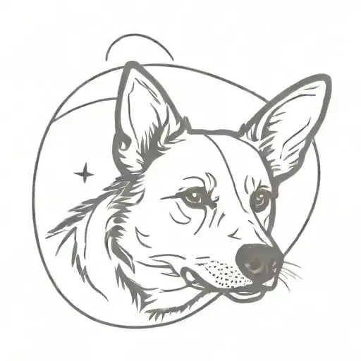 Cattle Dog Ears Outline