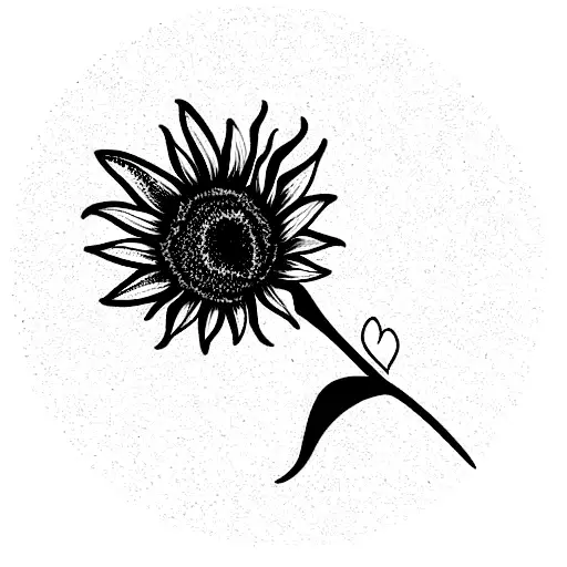 Sunflower With A Feather And Text That Says Love Always