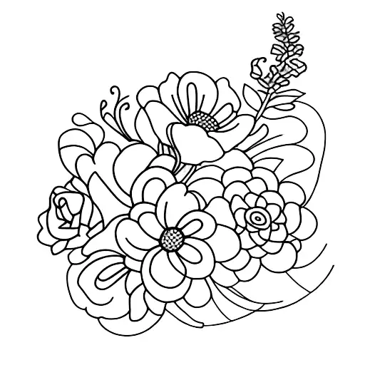 Floral With Straight Lines