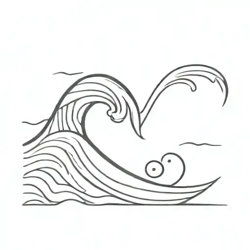 A Wave Hiding The Initial A