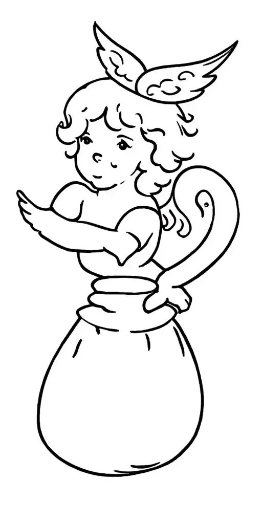 Cherubin With Money Bag