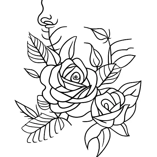 Forest Fire With Roses Growing Though The Choas