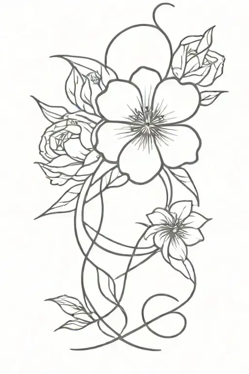 Flower Birth Name Intertwined