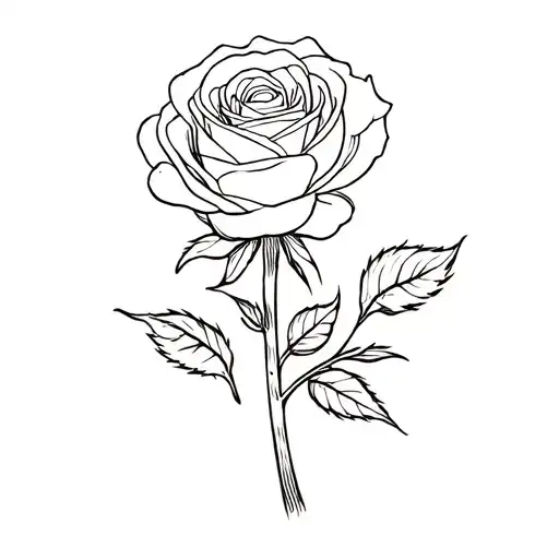 Single Line Rose Tattoo With Dates 12-12-74 And 12-14-74 And 10-05-05