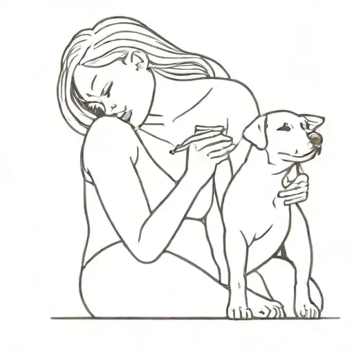 Woman Eating Dog