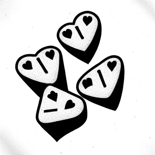 A Pair Of Dice With Hearts In Them