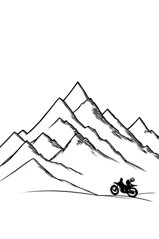 Mountains And Motorbikes Hidden Within Its Shadow