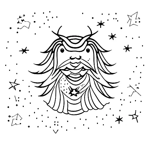 A Minimalist Tattoo Design Of Your Child's Zodiac Sign Surrounded By Stars