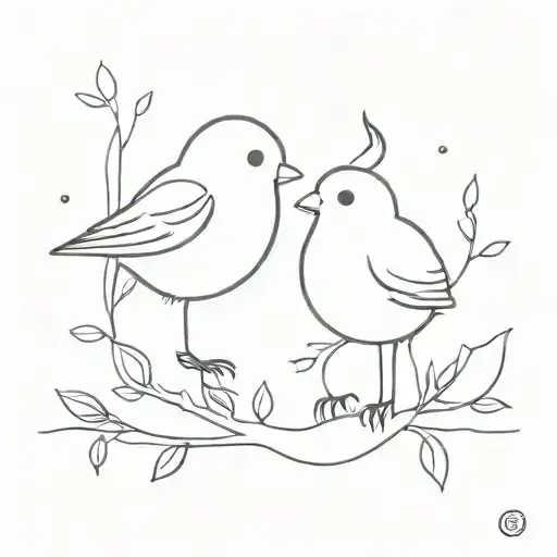 Small Minimalist Birds Of A Feather Best Friend
