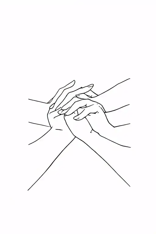 Three Hands Holding Each Other