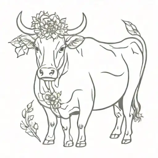 Army Cow With Flowers