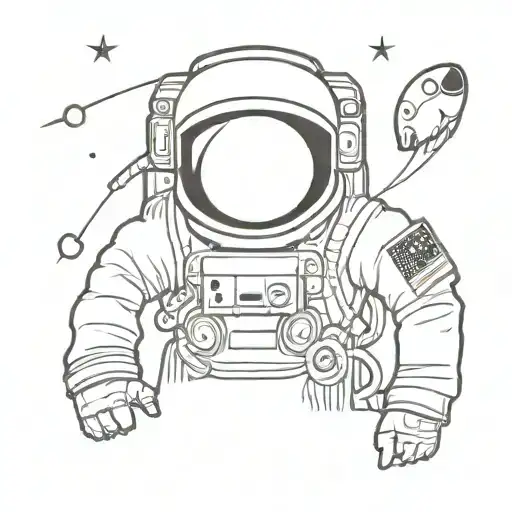 An Astronaut Looking At Space Theme