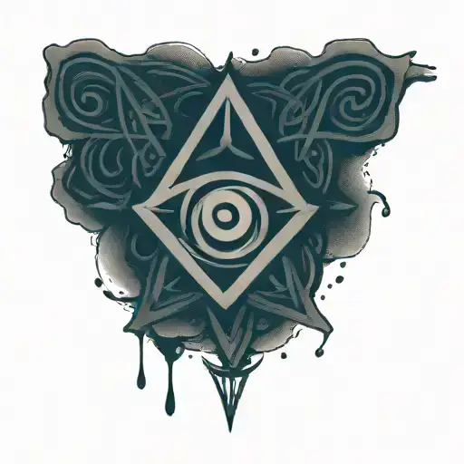 Trinity Knot Celtic With Evil Eye Symbol