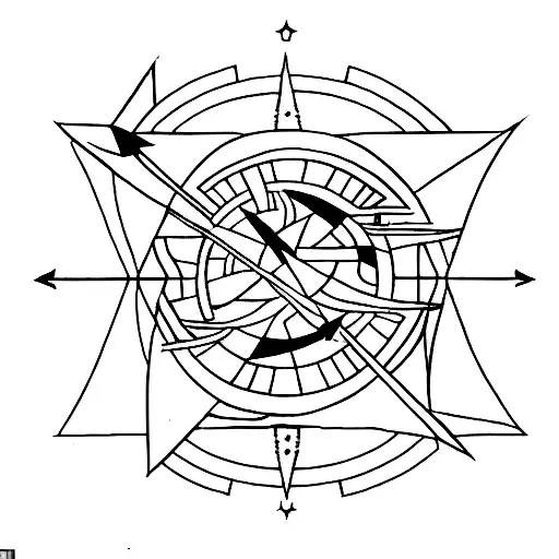 Outline Of The North Star Followed By An Outline Of A Bow And Arrow
