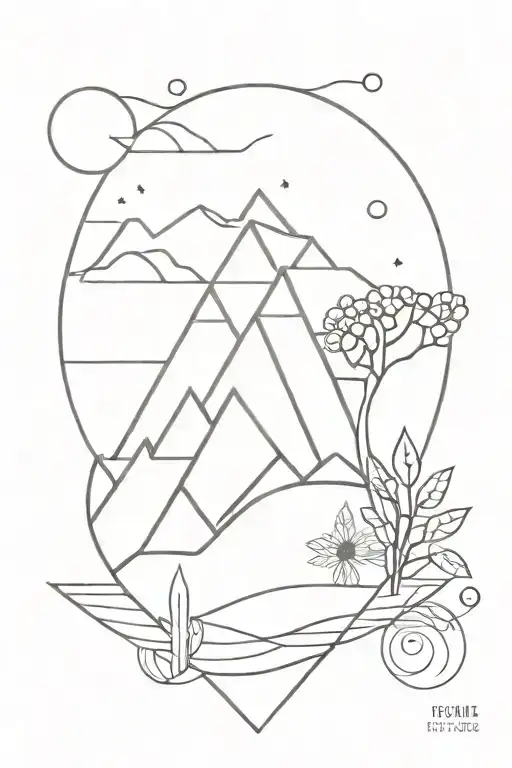 Abstract Geometric Nature Scene