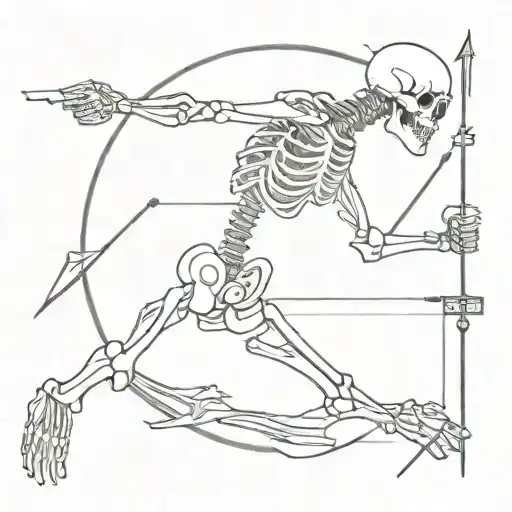 A Skeleton In Night Vision Holding Arrows In His Hand