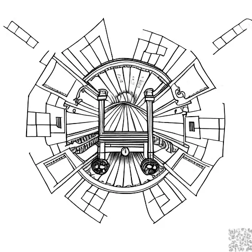 Stairway To Heaven With Music Notes And On Too Of The Stairs A Gypsy Wagon Home