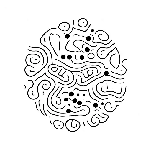 A Minimalist Tattoo Of A Tennis Ball And A Coffee Bean Forming The Shape Of Italy