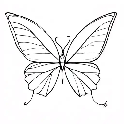 Fine Line Butterfly Tattoo With Semi Colon