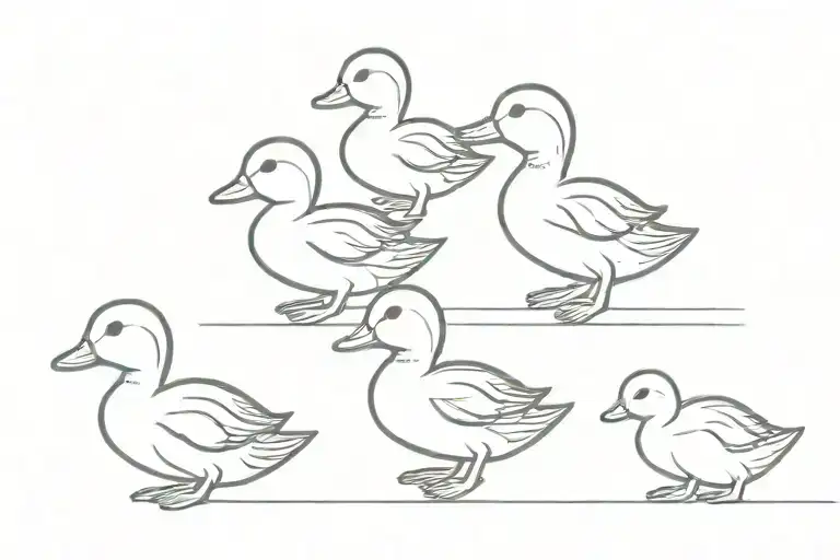 Three Baby Ducks In A Row