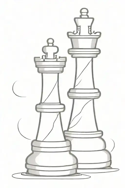 King And Pawn Chess Piece Simple