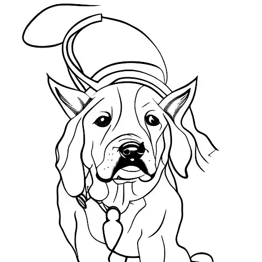 A Minimalist Tattoo Of A Dog