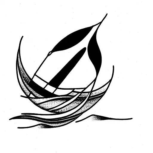 Boat And Wave And A Bird