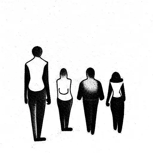 Line Of People Walking