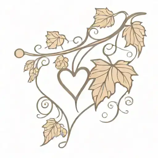 Wine Grape Vine With Heart