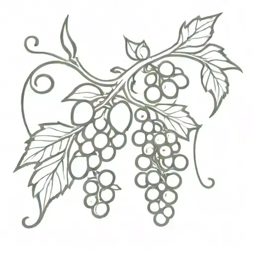 Grape Vine With Heart And Grapes