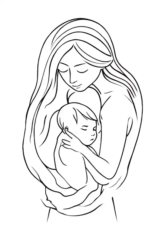 Mother Holding Her Son