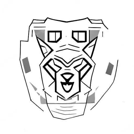 A Minimalist Tattoo Of A Wolf Howling At A Rising Stock Market Graph