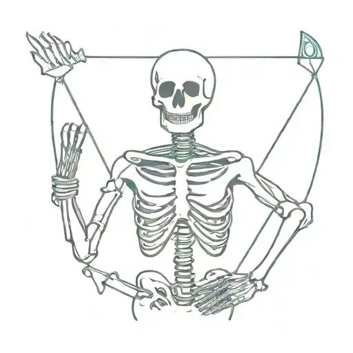 A Skeleton In Night Vision Holding Arrows In His Hand