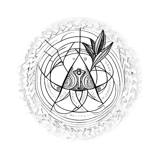 Trinity With Olive Leaves In The Circle