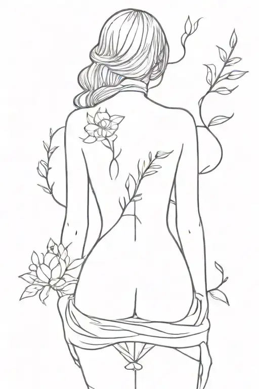 Simple Feminine Christian Spine Tattoo Design
