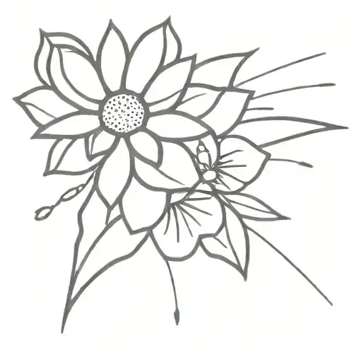 Sun Rays With Daisy Flower