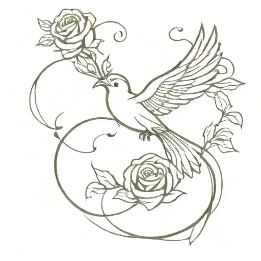 Phenix Bird And Rose