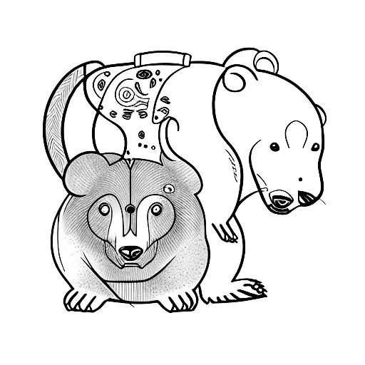 Mouse Connected With Bear