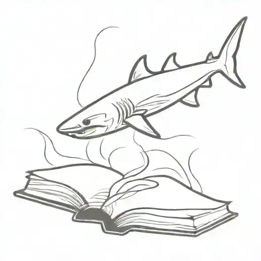 Shark Swimming Out Of Open Book